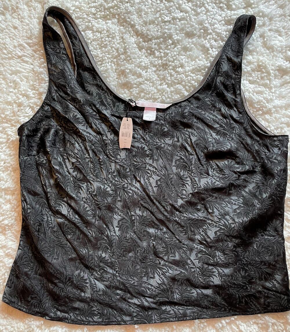 Victoria's Secret NWT Black Cami Tank PJ Top Sz L